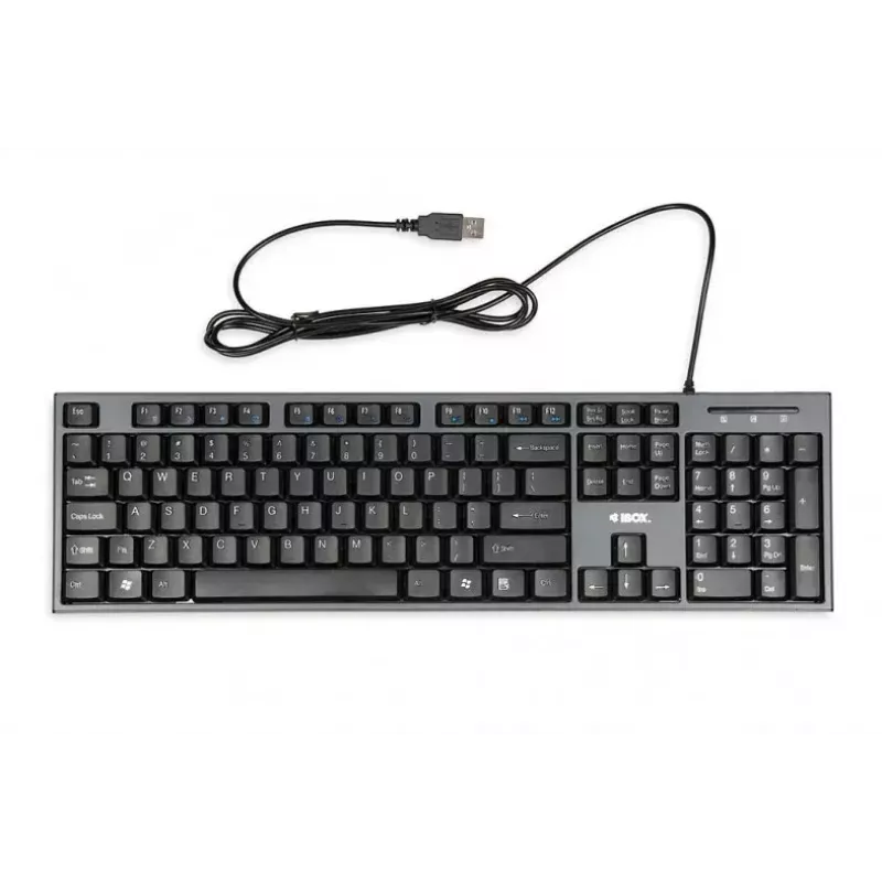 Laidinė klaviatūros ir pelės rinkinys IBOX IKMS606 – pilno dydžio QWERTY UK anglų klaviatūra, USB, juoda, pelė 800 DPI