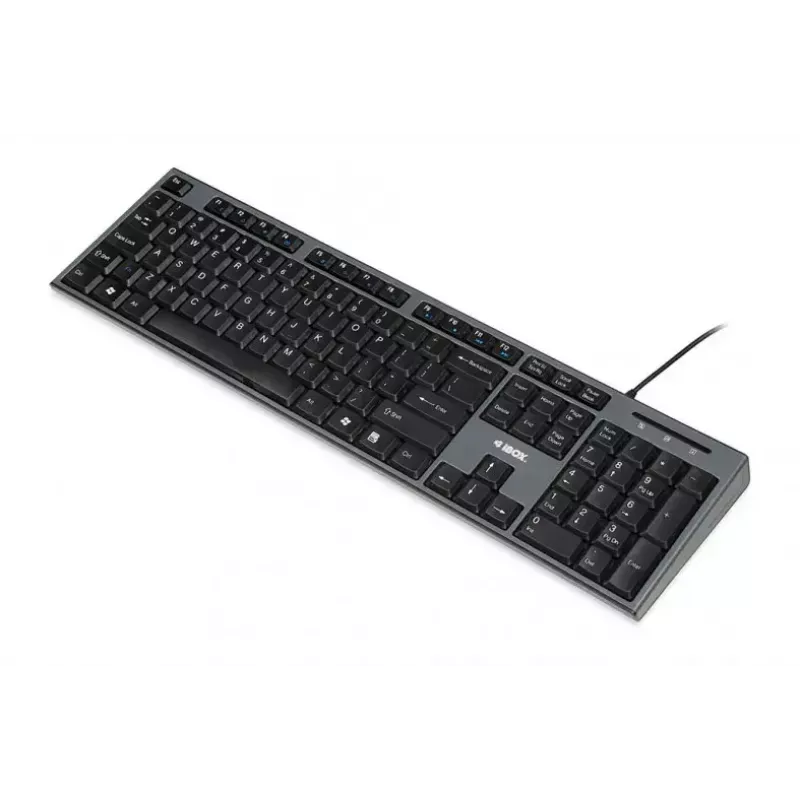 Laidinė klaviatūros ir pelės rinkinys IBOX IKMS606 – pilno dydžio QWERTY UK anglų klaviatūra, USB, juoda, pelė 800 DPI
