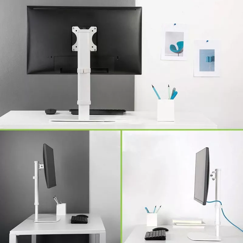 Techly ICA-LCD 260 monitorio stovas / laikiklis 68,6 cm (27 col.) stalas Baltas