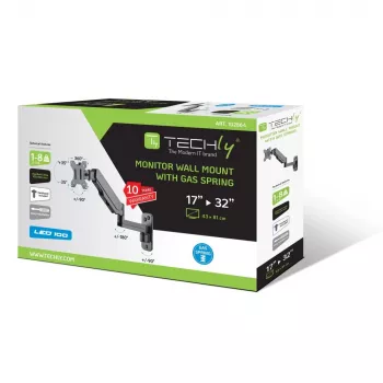 Techly ICA-LCD G112 sieninis laikiklis monitoriui su dujine spyruokle 81,3 cm (32 coliai) juodas