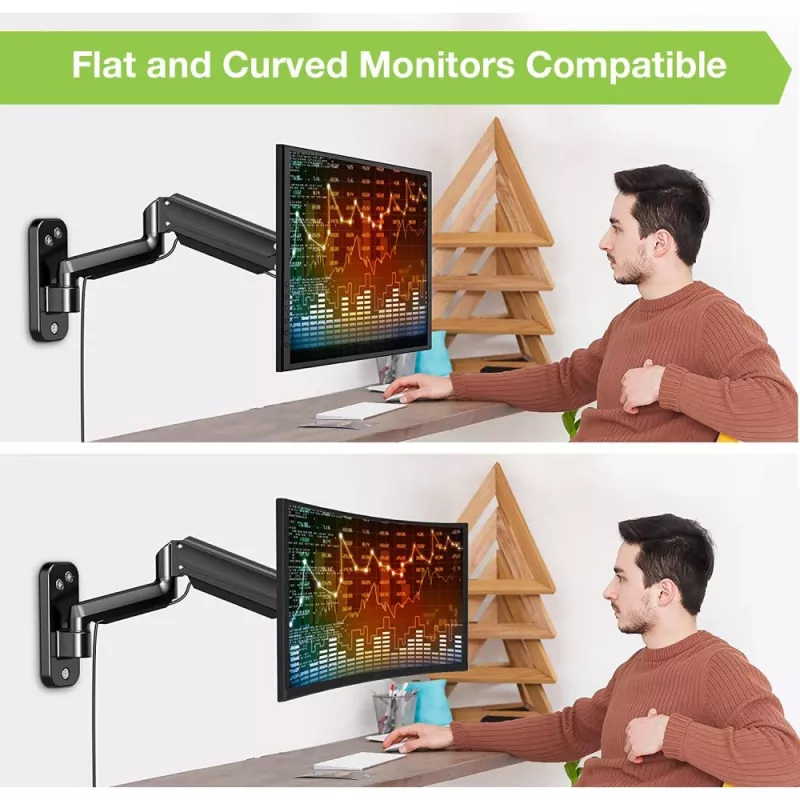 Techly ICA-LCD G112 sieninis laikiklis monitoriui su dujine spyruokle 81,3 cm (32 coliai) juodas