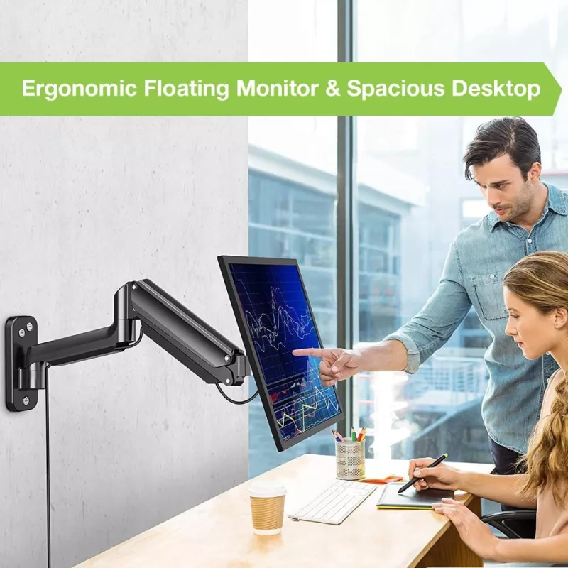 Techly ICA-LCD G112 sieninis laikiklis monitoriui su dujine spyruokle 81,3 cm (32 coliai) juodas