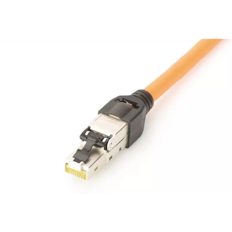 DIGITUS CAT6A lauko gnybtų kištukas – STP, dulkių dangtelis, įtempimo reljefas
