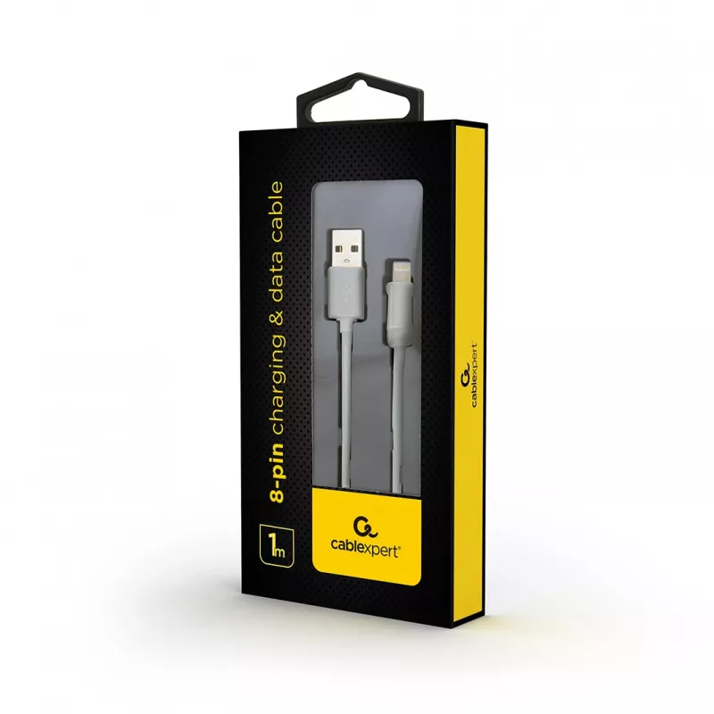 Gembird USB į 8 kontaktų įkrovimo ir duomenų kabelis, 1 m - Baltas