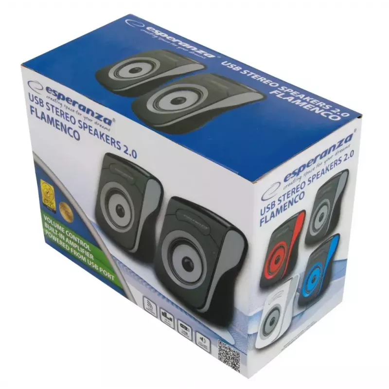 Garsiakalbiai 2.0 USB Flamenco juodi/pilki EP140KE, 6W