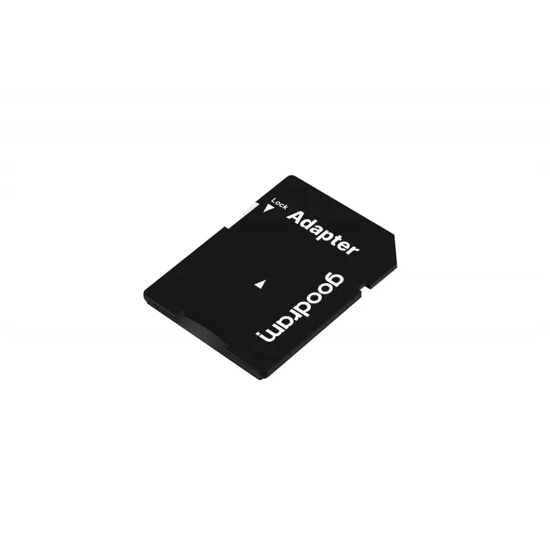 MicroSDHC atminties kortelė GOODRAM 16 GB Class 10 UHS-I (U1), skaitymas 100 MB/s, rašymas 10 MB/s, atspari magnetiniams laukams, su SD adapteriu