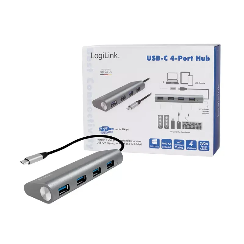 USB 3.2 Gen 1 tipo C šakotuvas LogiLink UA0309