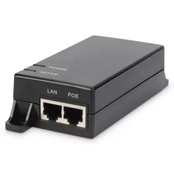 DIGITUS Gigabit PoE Injector DN-95102-1, 802.3af 10/100/1000Mbps, maitinimo kontaktai 4/5(+),7/8(-), išėjimas maks. 48V, 15.4W