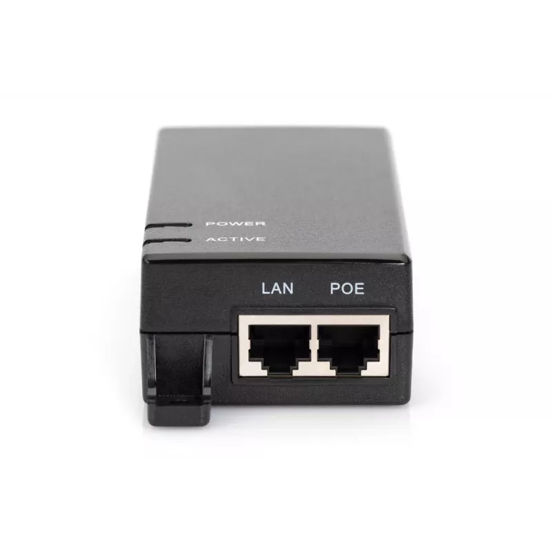 DIGITUS Gigabit PoE Injector DN-95102-1, 802.3af 10/100/1000Mbps, maitinimo kontaktai 4/5(+),7/8(-), išėjimas maks. 48V, 15.4W