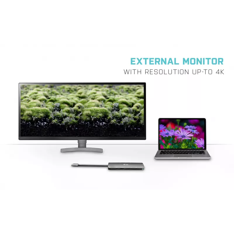 Dokavimo stotelė i-tec Metal USB-C Nano 4K HDMI LAN Power Delivery 100 W