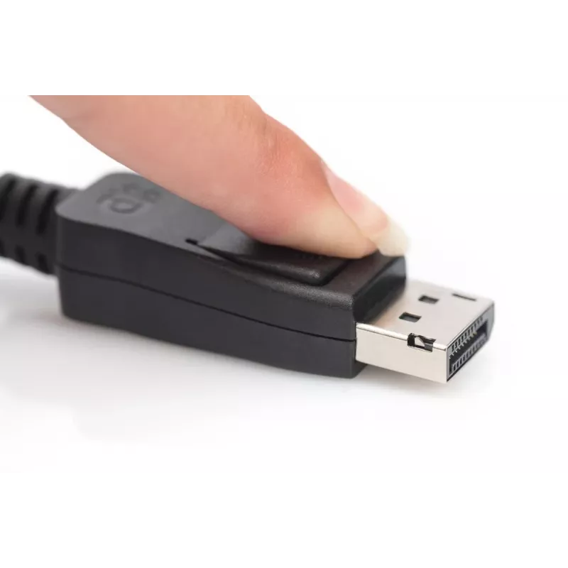 DIGITUS DisplayPort kabelis, M/M, 2m su užraktu, Ultra HD 8K, Vers. 1.3/1.4, standartinis