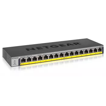 NETGEAR GS116PP nevaldomas Gigabit Ethernet (10/100/1000) jungiklis su PoE+, juodas