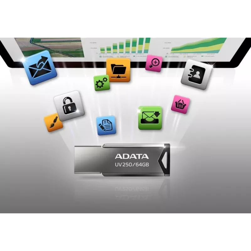ADATA UV250 USB atmintukas 32 GB USB Type-A 2.0 sidabrinis