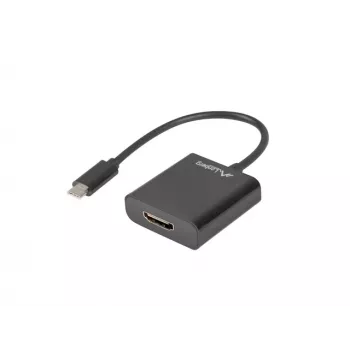 USB grafikos adapteris LANBERG AD-UC-HD-01, juodas, USB-C (vyriškas) į HDMI (moteriškas)