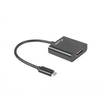 USB grafikos adapteris LANBERG AD-UC-HD-01, juodas, USB-C (vyriškas) į HDMI (moteriškas)