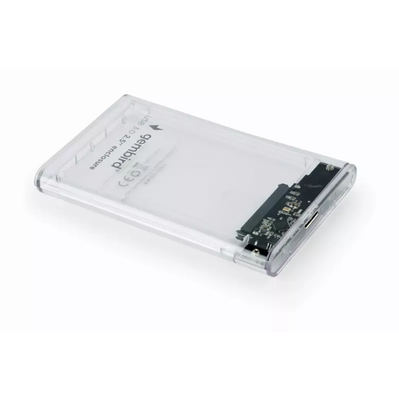 GEMBIRD USB 3.0 2.5 colio SATA kietojo disko dėklas 9.5 mm diskui, permatomas plastikas
