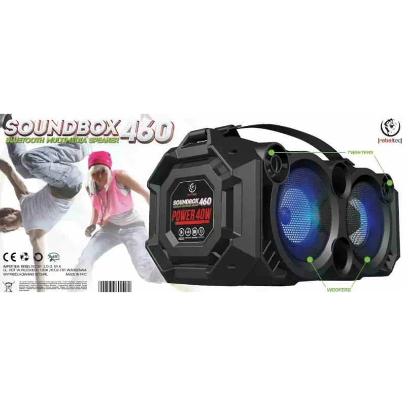 Belaidis garsiakalbis Rebeltec SoundBox 460, juodas