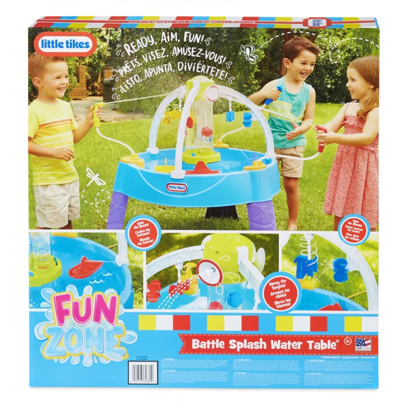 Little Tikes Fun Zone Battle Splash vandens stalas, lauko žaidimams, nuo 3 metų, plastikinis, įvairiaspalvis
