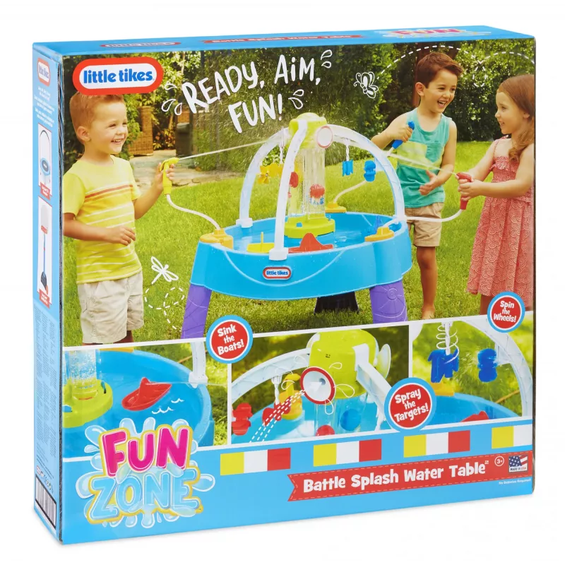 Little Tikes Fun Zone Battle Splash vandens stalas, lauko žaidimams, nuo 3 metų, plastikinis, įvairiaspalvis