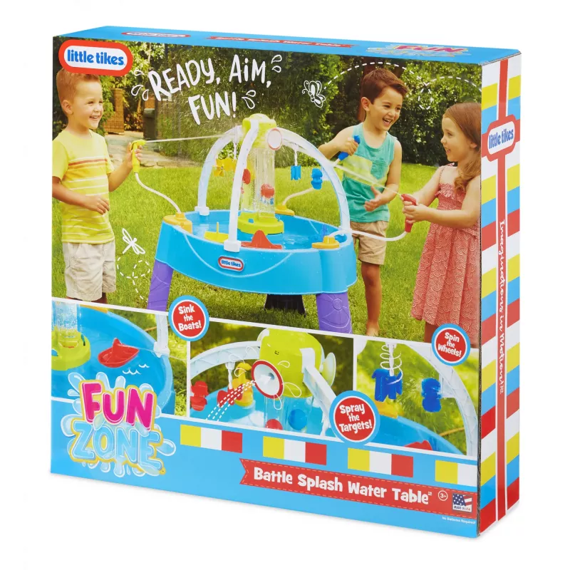 Little Tikes Fun Zone Battle Splash vandens stalas, lauko žaidimams, nuo 3 metų, plastikinis, įvairiaspalvis