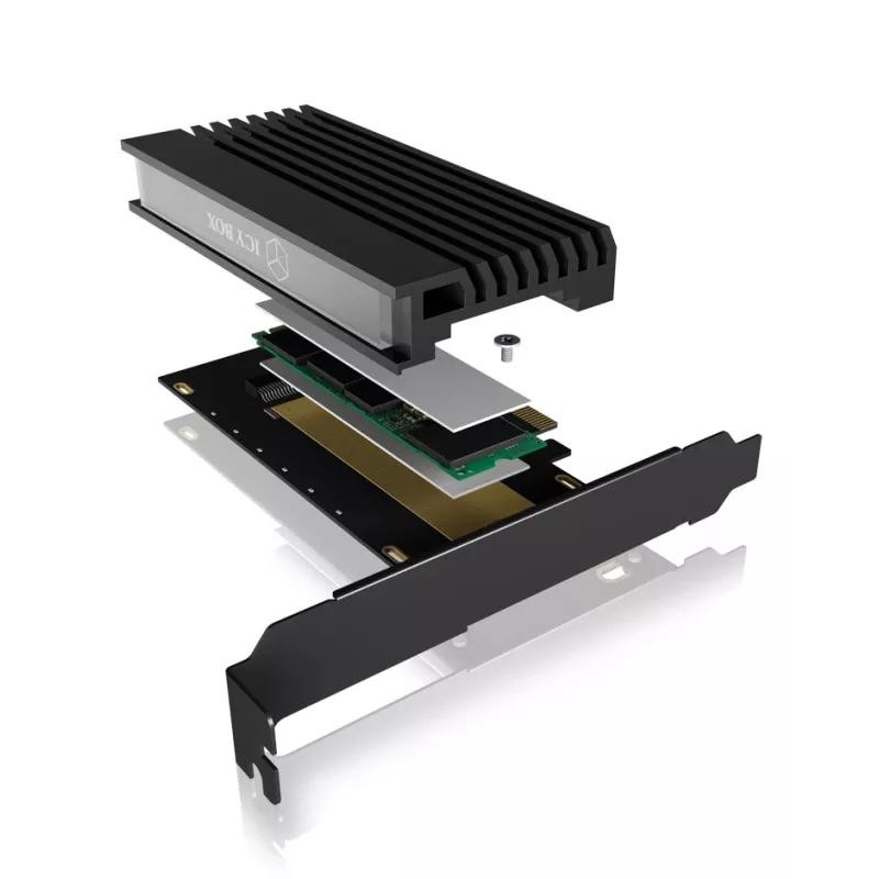 ICY BOX IB-PCI214M2-HSL PCIe 4.0 M.2 NVMe adapterio kortelė su aušintuvu