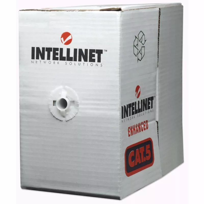 Intellinet Network Bulk Cat6 kabelis, 23 AWG, vientisa viela, 305 m, pilka, CCA, U/UTP, dėžė