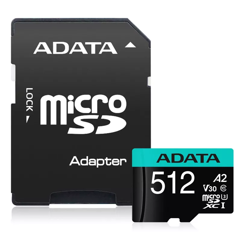 „Flash“ atminties kortelė ADATA 512GB MicroSDXC Class 10 Premier Pro