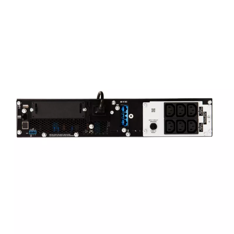 APC Smart-UPS On-Line, 1500VA/1500W, stovo montavimui 2U, 230V, 6x C13 IEC lizdai, SmartSlot, prailgintas veikimo laikas, su bėgių komplektu