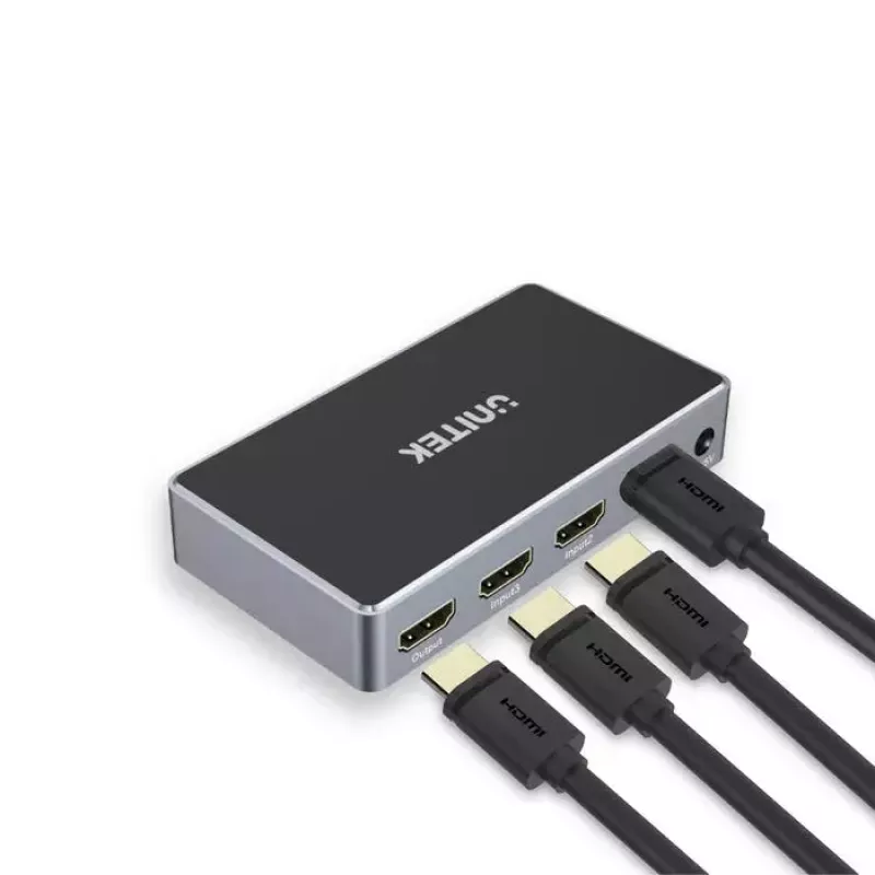 Unitek V1111A 4K HDMI skirstytuvas-jungiklis, 3 įėjimai ir 1 išėjimas