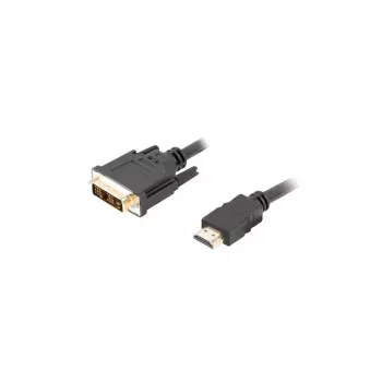 Vaizdo kabelio adapteris LANBERG HDMI A tipas (kištukas) į DVI-D (kištukas), 1,8 m, juodas, maks. rez. 1920×1200