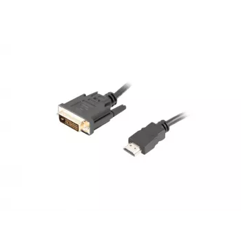 LANBERG HDMI(M)–DVI-D(M)(24+1) Dual Link laidas su paauksuotomis 4K jungtimis 1,8 m juodas