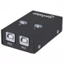USB jungiklis MANHATTAN 162005, USB 2.0 Type-B, 2 prievadai, 480 Mbps, 1,5 m kabelis, baltas