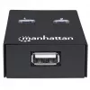 USB jungiklis MANHATTAN 162005, USB 2.0 Type-B, 2 prievadai, 480 Mbps, 1,5 m kabelis, baltas