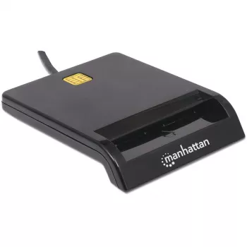 Kontaktinių kortelių skaitytuvas MANHATTAN 102049 — USB 2.0, laidas 1,05 m, juodas, ABS korpusas