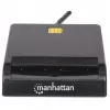 Kontaktinių kortelių skaitytuvas MANHATTAN 102049 — USB 2.0, laidas 1,05 m, juodas, ABS korpusas