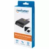 Kontaktinių kortelių skaitytuvas MANHATTAN 102049 — USB 2.0, laidas 1,05 m, juodas, ABS korpusas