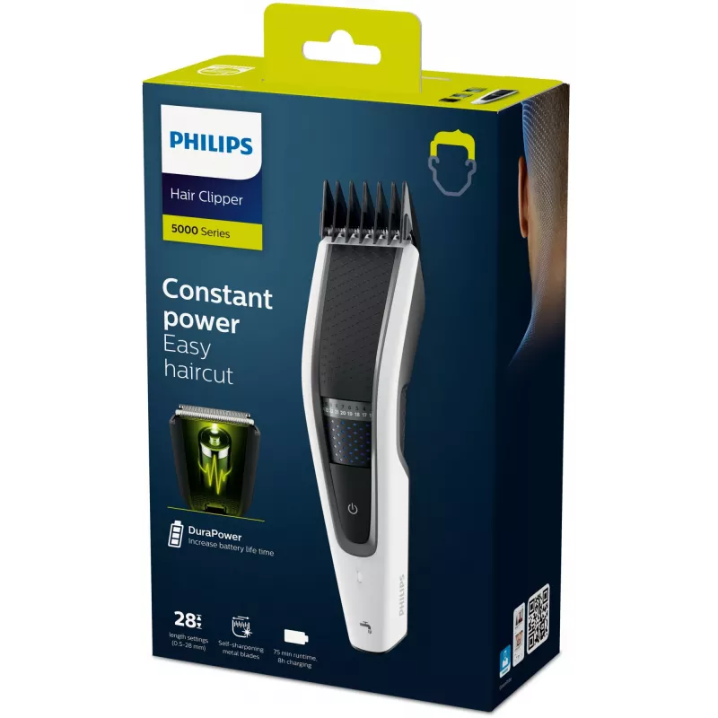 Philips 5000 serijos HC5615/10 plaukų kirpimo mašinėlė juoda, balta 28 mm NiMH