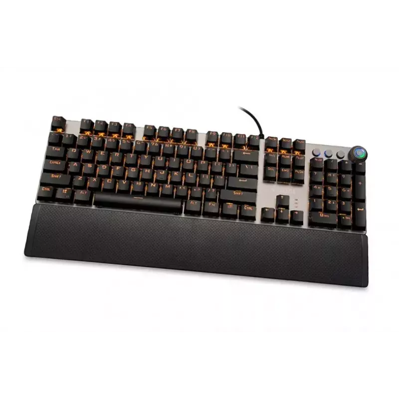 Laidinė mechaninė žaidimų klaviatūra IBOX AURORA K-4 — QWERTY, 108 klavišų, LED reguliuojamas apšvietimas, atspari vandeniui, USB, 1,6 m laidas