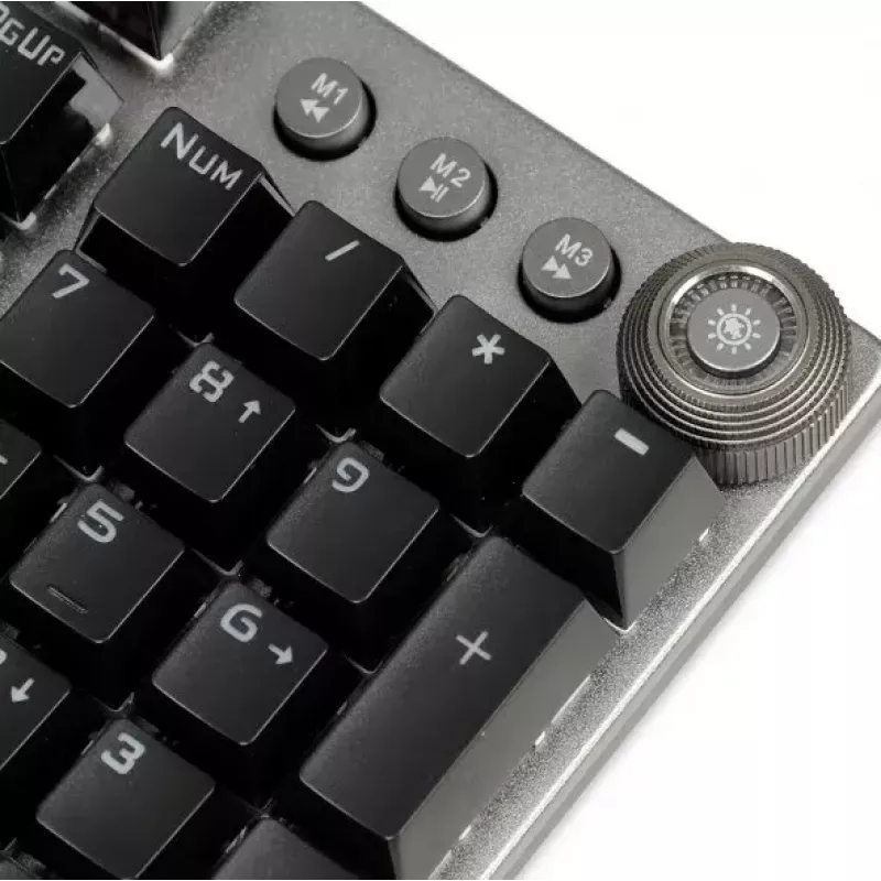 Laidinė mechaninė žaidimų klaviatūra IBOX AURORA K-4 — QWERTY, 108 klavišų, LED reguliuojamas apšvietimas, atspari vandeniui, USB, 1,6 m laidas