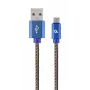 GEMBIRD Premium Jeans (džinsinis) Micro-USB laidas su metalinėmis jungtimis, 2 m, mėlynas