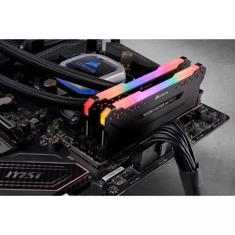CORSAIR Vengeance RGB Pro 16GB (2x8GB) DDR4 3200MHz CL16 atminties rinkinys - juodas