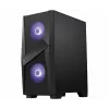 MSI MAG FORGE 100M Mid Tower kompiuterio korpusas, juodas, 2x 120 mm RGB PWM ventiliatorius, 1x 120 mm ventiliatorius, 1-6 RGB valdiklis, grūdintas stiklas, ATX, mATX, mini-ITX