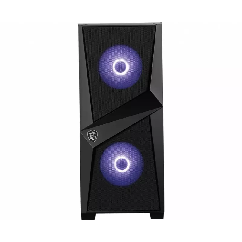 MSI MAG FORGE 100M Mid Tower kompiuterio korpusas, juodas, 2x 120 mm RGB PWM ventiliatorius, 1x 120 mm ventiliatorius, 1-6 RGB valdiklis, grūdintas stiklas, ATX, mATX, mini-ITX