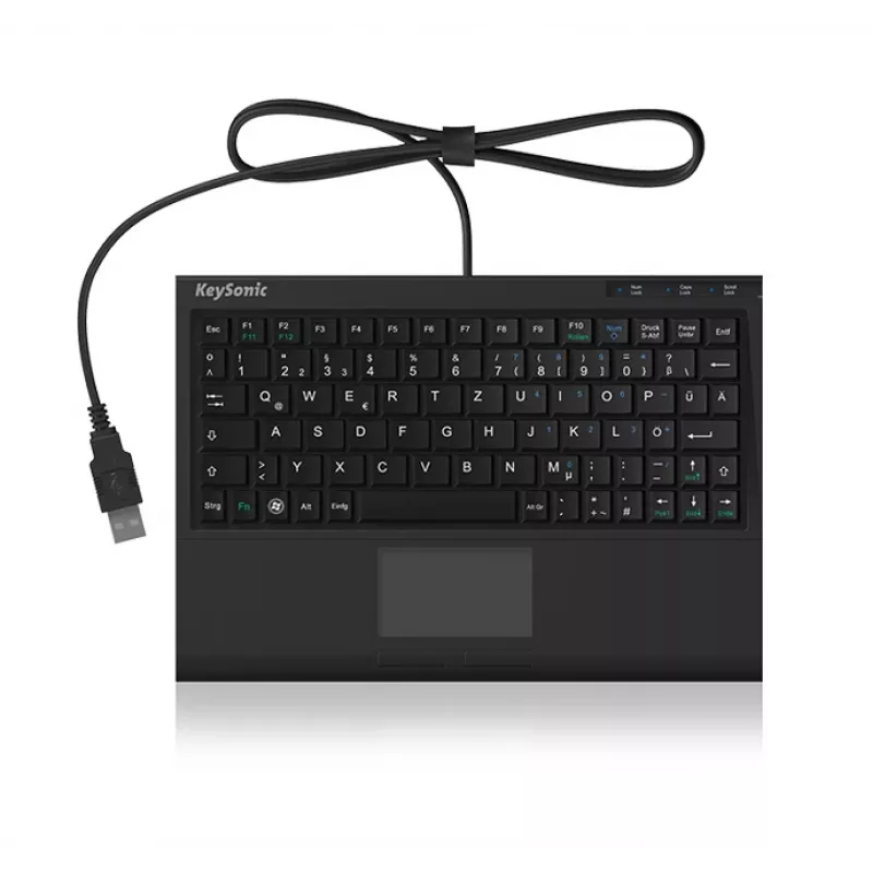 Klaviatūra KeySonic ACK-3410 (US) USB Office US English Juoda