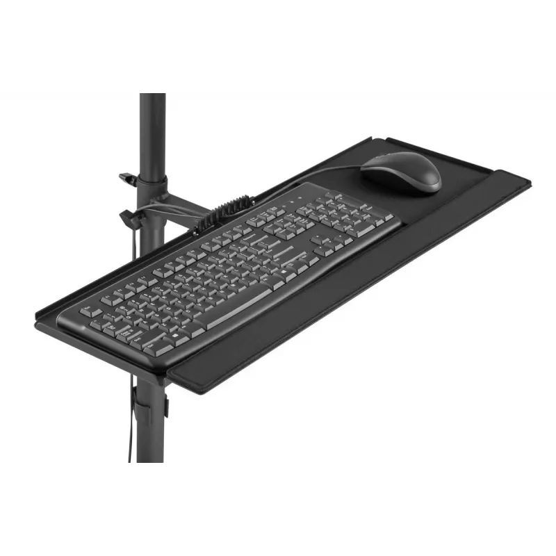 DIGITUS DA-90374 mobilioji darbo stotelė (monitoriaus laikiklis, kompiuterio laikiklis) max. 8 kg apkrova, iki 32 col. ekranui – juoda