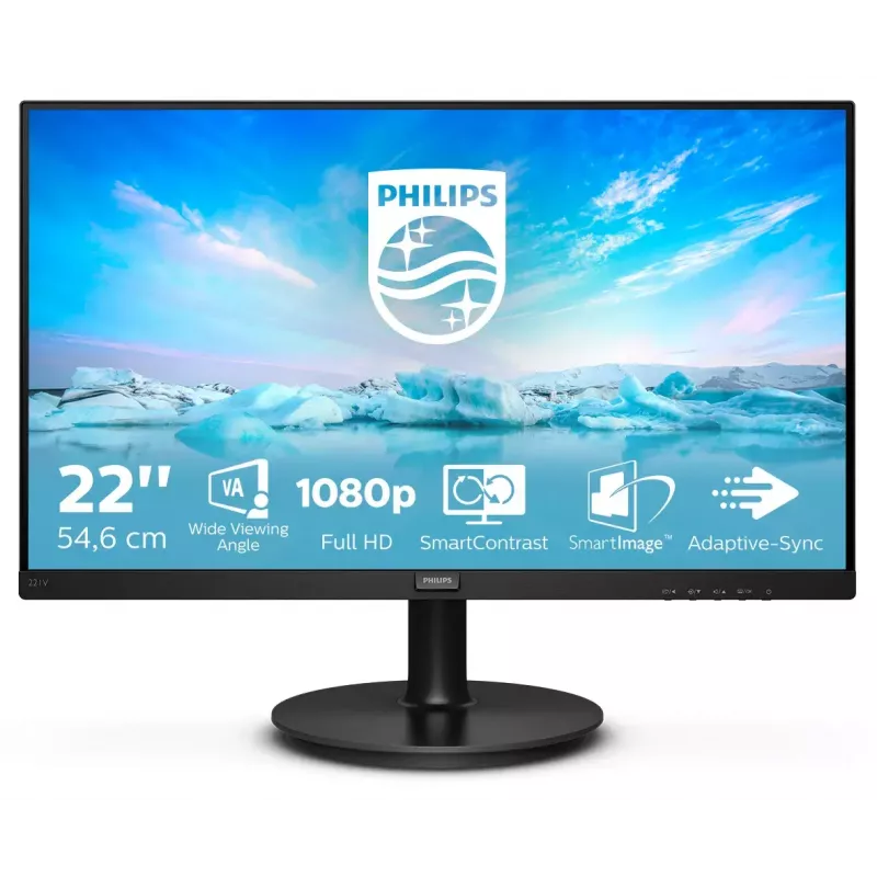 Philips V Line 221V8/00 monitorius 54.6 cm (21.5 colio) 1920 x 1080 pikselių Full HD LED juodas