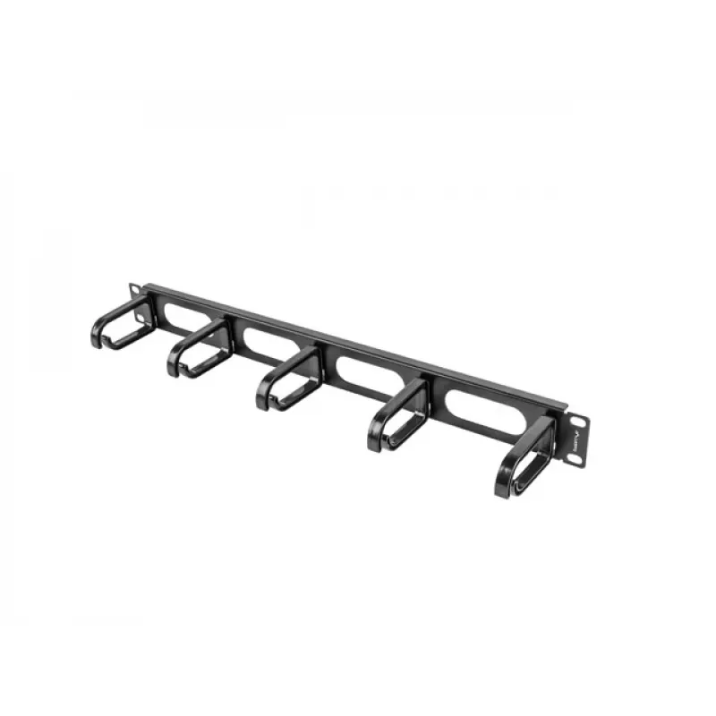 Kabelių valdymo panelė LANBERG AK-1205-B, 1U, metalinė, 19 colių (482,6 mm) plotis, 80 mm gylis, juoda