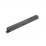 Kabelių tvarkymo skydelė LANBERG AK-1201-B — 1U metalinis, 19 colių (48,3 cm), gylis 67,5 mm, juoda