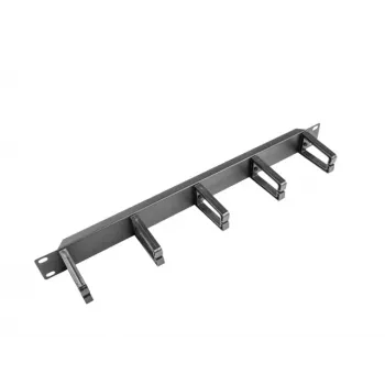 Kabelių valdymo panelė LANBERG AK-1202-B, 1U, 19 colių (482,6 mm) plotis, gylis 78,7 mm, juoda