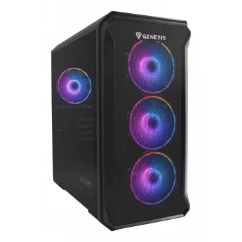 GENESIS Irid 503 ARGB Micro Tower, juodas, permatomas